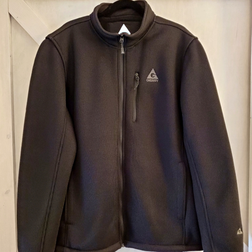 Gerry Men's Heavy Knit Full Zip Fleece Lined Jacket Charcole Black XXL